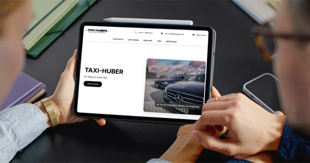 Von Studio Lüneweb gestaltete Website eines regionalen Fahrunternehmens